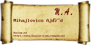 Mihajlovics Ajád névjegykártya